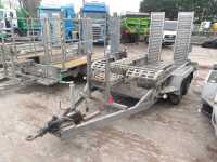 Indespension 2.7 ton Twin Axle Plant Trailer, Ramps, Track Box,