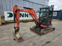 2015 Kubota U27-4 Rubber Tracks, Blade, Offset, Manual QH, Piped